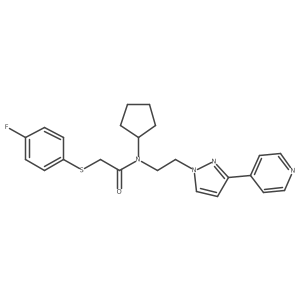 N-cyclopentyl-2-((4-fluorophenyl)thio)-N-(2-(3-(pyridin-4-yl)-1H-pyrazol-1-yl)ethyl)acetamide Structure