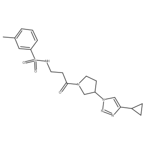 N-(3-(3-(4-cyclopropyl-1H-1,2,3-triazol-1-yl)pyrrolidin-1-yl)-3-oxopropyl)-3-methylbenzenesulfonamide结构式