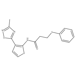 N-(3-(3-methyl-1,2,4-oxadiazol-5-yl)thiophen-2-yl)-3-(phenylthio)propanamide Structure