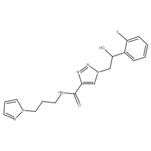 N-(3-(1H-pyrazol-1-yl)propyl)-1-(2-(2-fluorophenyl)-2-hydroxyethyl)-1H-1,2,3-triazole-4-carboxamide结构式