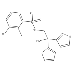 3-chloro-N-(2-(furan-2-yl)-2-hydroxy-2-(thiophen-3-yl)ethyl)-2-methylbenzenesulfonamide Structure