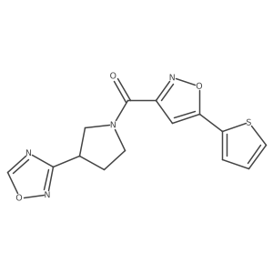 (3-(1,2,4-Oxadiazol-3-yl)pyrrolidin-1-yl)(5-(thiophen-2-yl)isoxazol-3-yl)methanone Structure