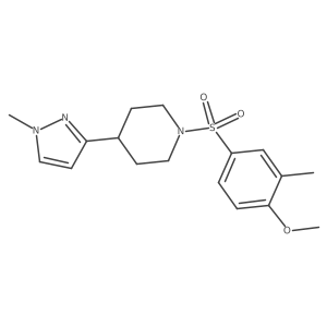 1-((4-methoxy-3-methylphenyl)sulfonyl)-4-(1-methyl-1H-pyrazol-3-yl)piperidine结构式