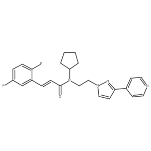 (E)-N-cyclopentyl-3-(2,5-difluorophenyl)-N-(2-(3-(pyridin-4-yl)-1H-pyrazol-1-yl)ethyl)acrylamide结构式
