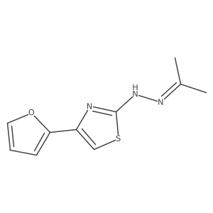 2-Propanone, 2-[4-(2-furanyl)-2-thiazolyl]hydrazone Structure