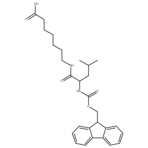 7-[(2R)-2-({[(9H-fluoren-9-yl)methoxy]carbonyl}amino)-4-methylpentanamido]heptanoic acid Structure