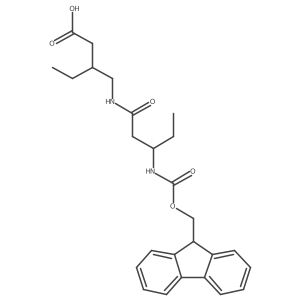 3-{[(3S)-3-({[(9H-fluoren-9-yl)methoxy]carbonyl}amino)pentanamido]methyl}pentanoic acid Structure