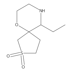 10-Ethyl-6-oxa-2lambda6-thia-9-azaspiro[4.5]decane-2,2-dione结构式