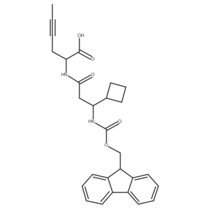 2-[3-cyclobutyl-3-({[(9H-fluoren-9-yl)methoxy]carbonyl}amino)propanamido]hex-4-ynoic acid Structure