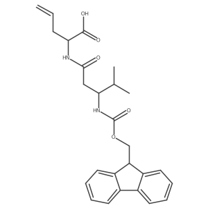 2-[3-({[(9H-fluoren-9-yl)methoxy]carbonyl}amino)-4-methylpentanamido]pent-4-enoic acid Structure