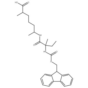 6-[2-({[(9H-fluoren-9-yl)methoxy]carbonyl}amino)-2-methylbutanamido]-2-methylheptanoic acid Structure
