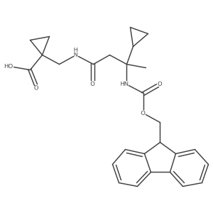 1-{[3-cyclopropyl-3-({[(9H-fluoren-9-yl)methoxy]carbonyl}amino)butanamido]methyl}cyclopropane-1-carboxylic acid Structure