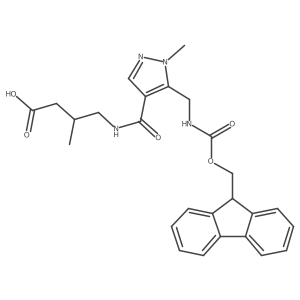 4-({5-[({[(9H-fluoren-9-yl)methoxy]carbonyl}amino)methyl]-1-methyl-1H-pyrazol-4-yl}formamido)-3-methylbutanoic acid结构式