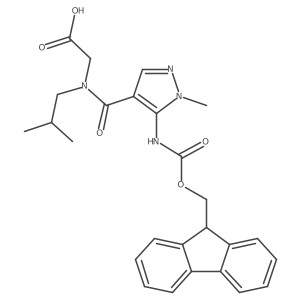 2-{1-[5-({[(9H-fluoren-9-yl)methoxy]carbonyl}amino)-1-methyl-1H-pyrazol-4-yl]-N-(2-methylpropyl)formamido}acetic acid结构式