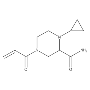 1-Cyclopropyl-4-(prop-2-enoyl)piperazine-2-carboxamide结构式