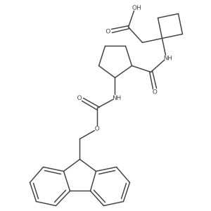 rac-2-{1-[(1R,2S)-2-({[(9H-fluoren-9-yl)methoxy]carbonyl}amino)cyclopentaneamido]cyclobutyl}acetic acid Structure