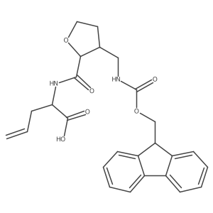 rac-2-{[(2R,3R)-3-[({[(9H-fluoren-9-yl)methoxy]carbonyl}amino)methyl]oxolan-2-yl]formamido}pent-4-enoic acid Structure