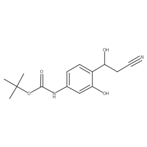 tert-butyl N-[4-(2-cyano-1-hydroxyethyl)-3-hydroxyphenyl]carbamate结构式