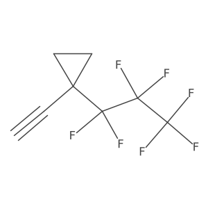 1-Ethynyl-1-(heptafluoropropyl)cyclopropane结构式