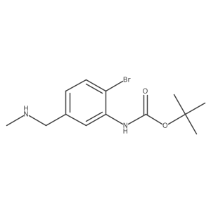 tert-butyl N-{2-bromo-5-[(methylamino)methyl]phenyl}carbamate结构式