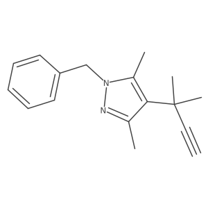 1-benzyl-3,5-dimethyl-4-(2-methylbut-3-yn-2-yl)-1H-pyrazole结构式