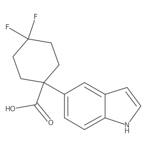 4,4-difluoro-1-(1H-indol-5-yl)cyclohexane-1-carboxylic acid Structure