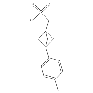 [3-(4-Methylphenyl)-1-bicyclo[1.1.1]pentanyl]methanesulfonyl chloride结构式
