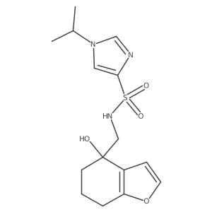N-((4-hydroxy-4,5,6,7-tetrahydrobenzofuran-4-yl)methyl)-1-isopropyl-1H-imidazole-4-sulfonamide结构式