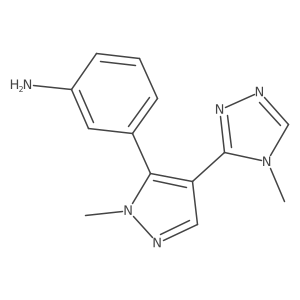 3-[1-Methyl-4-(4-methyl-4H-1,2,4-triazol-3-yl)-1H-pyrazol-5-yl]benzenamine结构式
