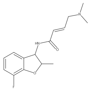 (2E)-4-(dimethylamino)-N-(7-fluoro-2-methyl-2,3-dihydro-1-benzofuran-3-yl)but-2-enamide结构式