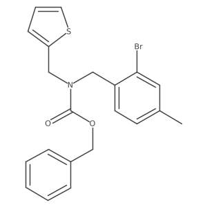 benzyl N-[(2-bromo-4-methylphenyl)methyl]-N-[(thiophen-2-yl)methyl]carbamate结构式