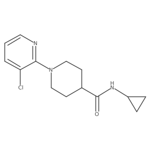 1-(3-chloropyridin-2-yl)-N-cyclopropylpiperidine-4-carboxamide结构式