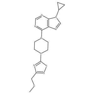 9-cyclopropyl-6-{4-[3-(methoxymethyl)-1,2,4-thiadiazol-5-yl]piperazin-1-yl}-9H-purine结构式