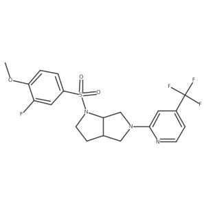 2-[1-(3-Fluoro-4-methoxybenzenesulfonyl)-octahydropyrrolo[2,3-c]pyrrol-5-yl]-4-(trifluoromethyl)pyridine结构式
