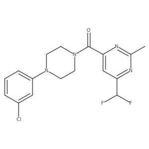4-[4-(3-Chlorophenyl)piperazine-1-carbonyl]-6-(difluoromethyl)-2-methylpyrimidine结构式