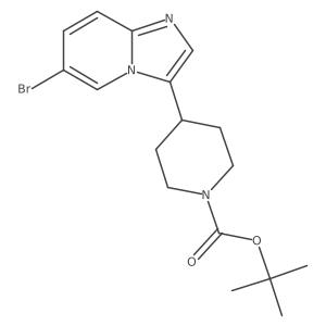 1-(t-Butoxycarbonyl)-4-(6-bromo-imidazo[1,2-a]pyridin-3-yl)-piperidine Structure