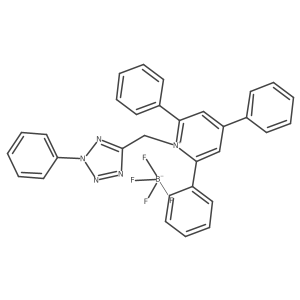 2,4,6-Triphenyl-1-[(2-phenyl-2H-1,2,3,4-tetrazol-5-yl)methyl]pyridin-1-ium tetrafluoroborate结构式