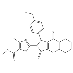 methyl 2-[1-(4-ethylphenyl)-3,9-dioxo-4a,5,6,7,8,8a-hexahydro-1H-chromeno[2,3-c]pyrrol-2-yl]-4-methyl-1,3-thiazole-5-carboxylate结构式