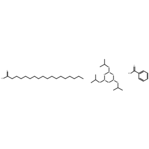 Benzoic acid;octadecanoic acid;2,4,6-tri(propan-2-yloxy)-1,3,5,2,4,6-trioxatrialuminane结构式