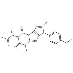 6-(4-ethylphenyl)-4,7-dimethyl-2-(3-oxobutan-2-yl)-9aH-purino[7,8-a]imidazol-9-ium-1,3-dione Structure