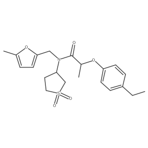 N-(1,1-dioxidotetrahydrothiophen-3-yl)-2-(4-ethylphenoxy)-N-[(5-methylfuran-2-yl)methyl]propanamide结构式