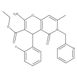 ethyl 2-amino-4-(2-fluorophenyl)-7-methyl-5-oxo-6-[(pyridin-2-yl)methyl]-4H,5H,6H-pyrano[3,2-c]pyridine-3-carboxylate Structure