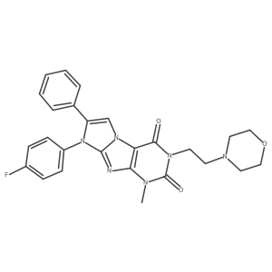 8-(4-fluorophenyl)-1-methyl-3-(2-morpholinoethyl)-7-phenyl-1H-imidazo[2,1-f]purine-2,4(3H,8H)-dione Structure