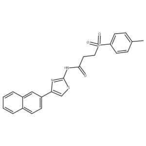 N-(4-(naphthalen-2-yl)thiazol-2-yl)-3-tosylpropanamide结构式