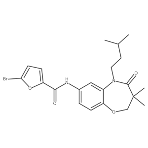 5-bromo-N-(5-isopentyl-3,3-dimethyl-4-oxo-2,3,4,5-tetrahydrobenzo[b][1,4]oxazepin-7-yl)furan-2-carboxamide Structure