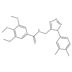 N-((1-(3,4-dimethylphenyl)-1H-tetrazol-5-yl)methyl)-3,4,5-trimethoxybenzamide结构式