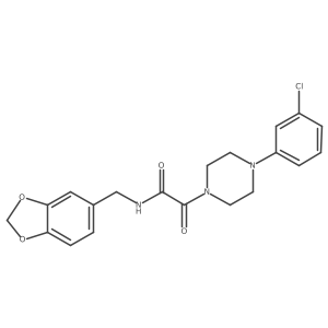 N-[(2H-1,3-benzodioxol-5-yl)methyl]-2-[4-(3-chlorophenyl)piperazin-1-yl]-2-oxoacetamide Structure