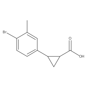 rac-(1R,2R)-2-(4-bromo-3-methylphenyl)cyclopropane-1-carboxylic acid结构式