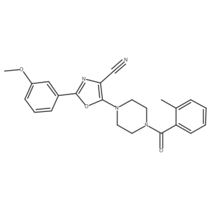 2-(3-Methoxyphenyl)-5-(4-(2-methylbenzoyl)piperazin-1-yl)oxazole-4-carbonitrile结构式