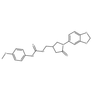 1-((1-(Benzo[d][1,3]dioxol-5-yl)-5-oxopyrrolidin-3-yl)methyl)-3-(4-methoxyphenyl)urea结构式